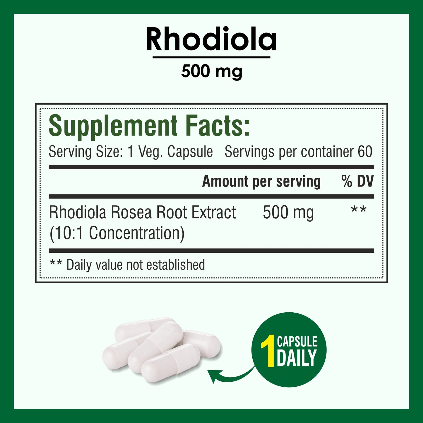 Biotrex Rhodiola 500mg - 60 Capsules