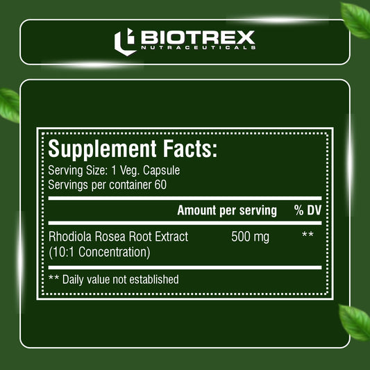 Biotrex Rhodiola 500mg - 60 Capsules