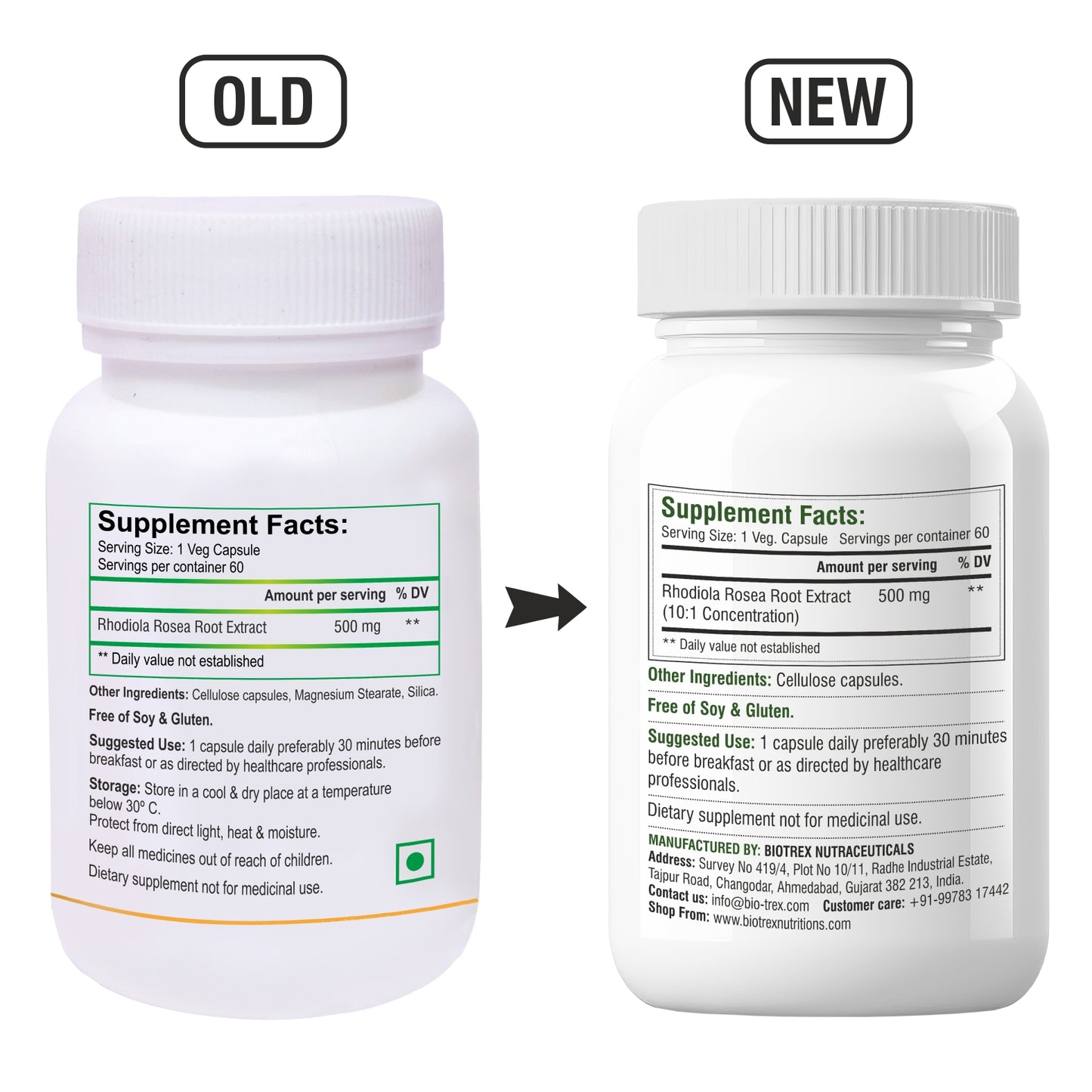 Biotrex Rhodiola 500mg - 60 Capsules