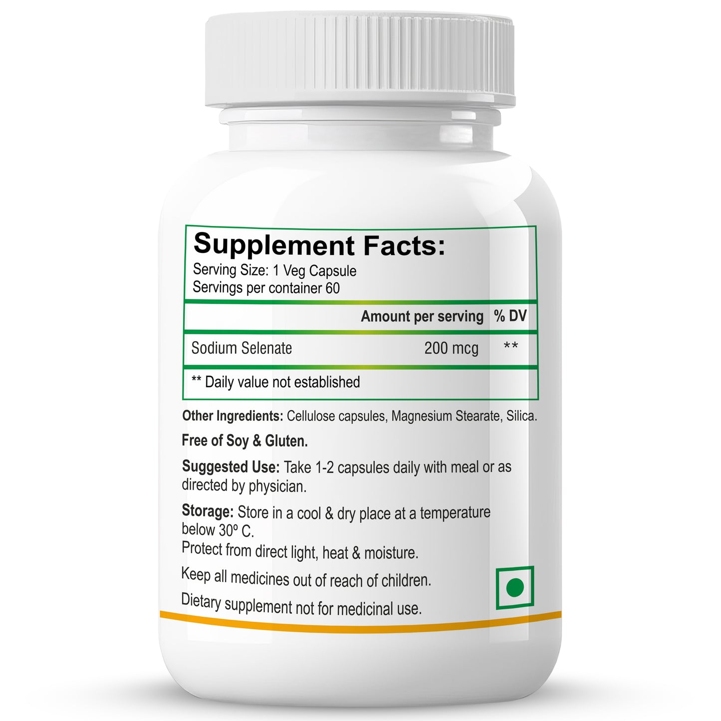 Biotrex Selenium 200mcg - 60 Capsules Immune System Support, Thyroid Function & Cardiovascular Health