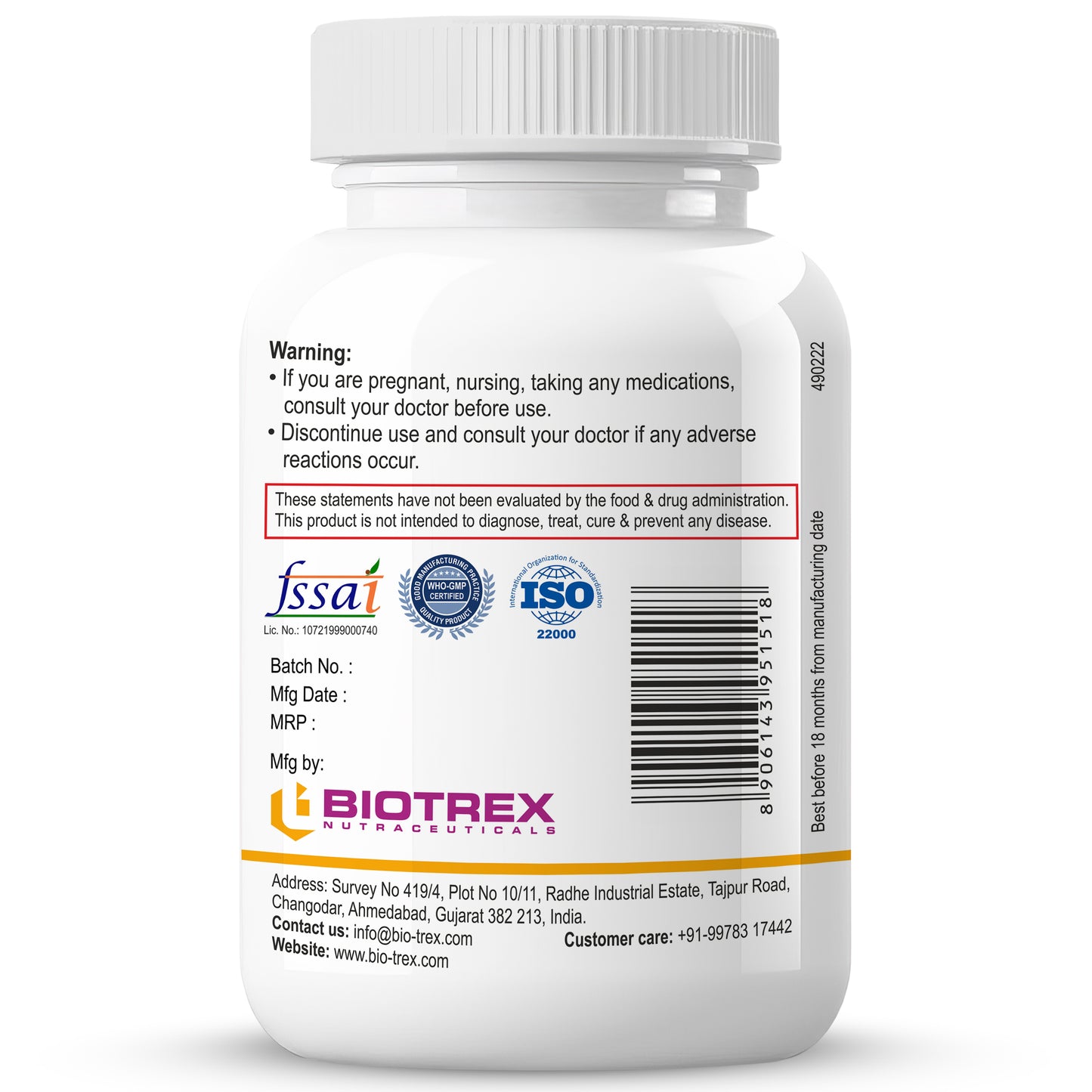 Biotrex Selenium 200mcg - 60 Capsules Immune System Support, Thyroid Function & Cardiovascular Health