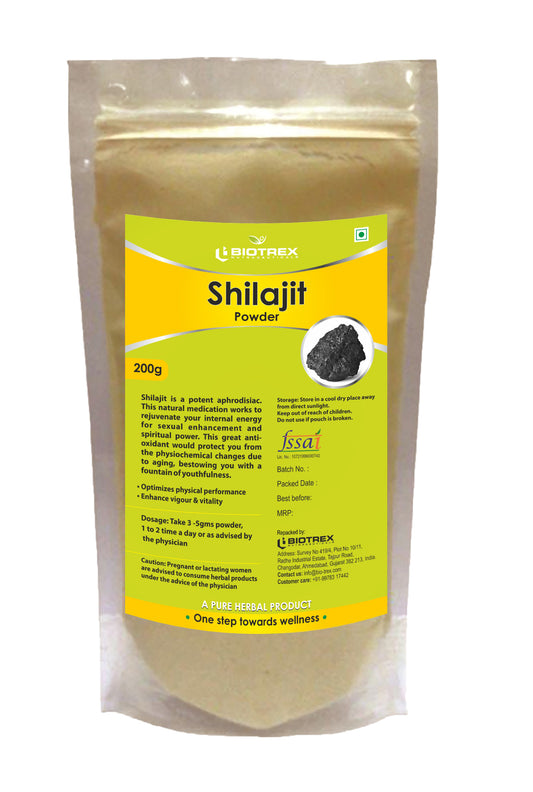 Biotrex Shilajit Herbal Powder - 200gram Energy and Stamina & Antioxidant and Anti-Inflammatory Properties