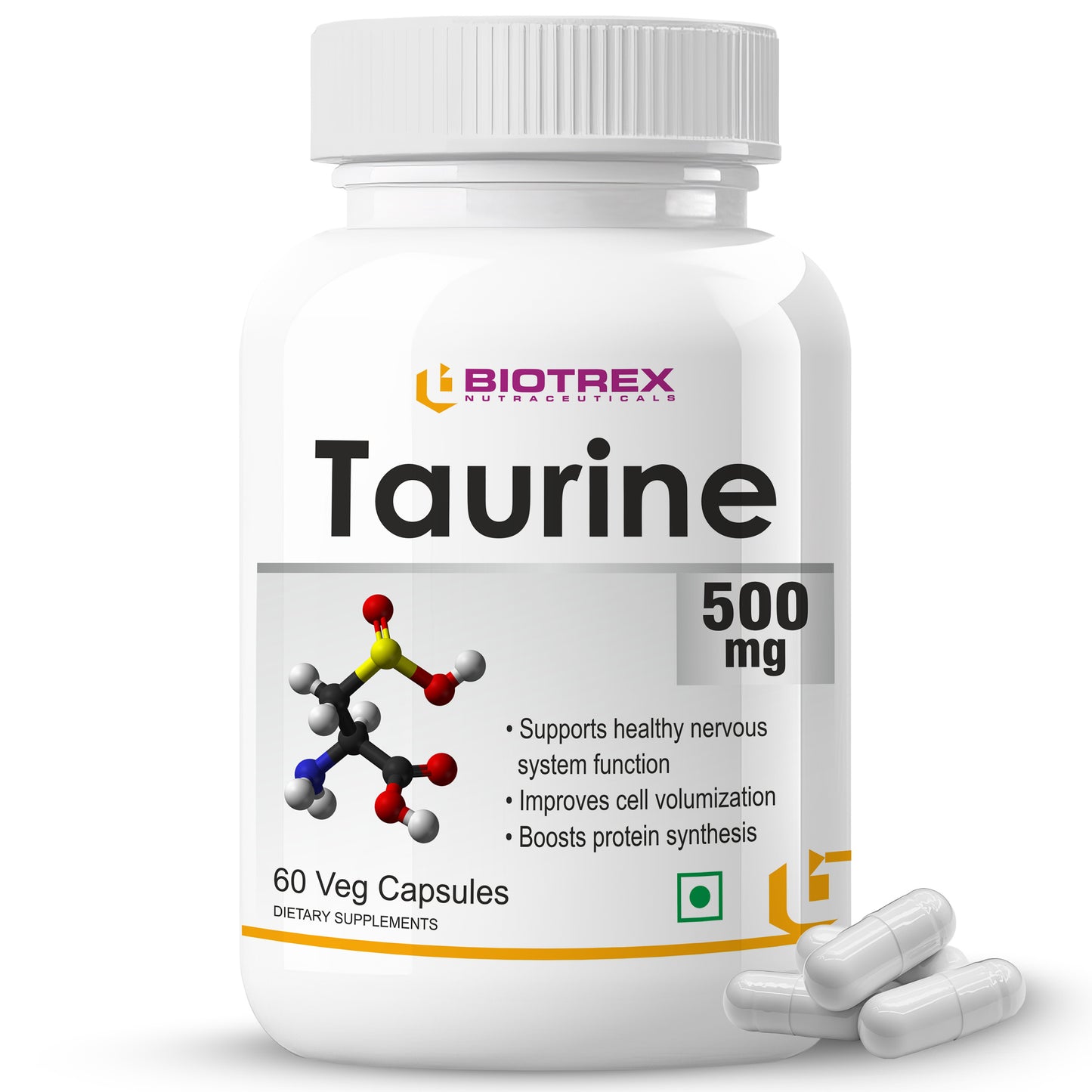 Biotrex Taurine 500mg - 60 Capsules