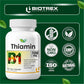 Biotrex Thiamin 100mg (Vitamin B1) - 60 Veg Capsules Energy Production, Stress Management, Cognitive Function & Antioxidant Activity