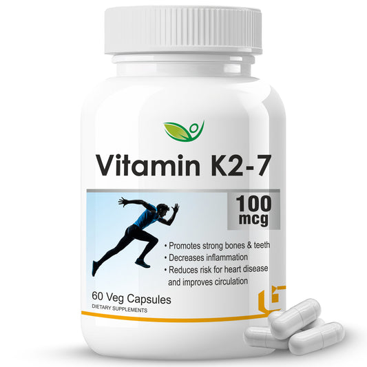 Biotrex Vitamin K2-7 100mcg - 60 Capsules Bone Health, Dental health support & Cardiovascular health benefits