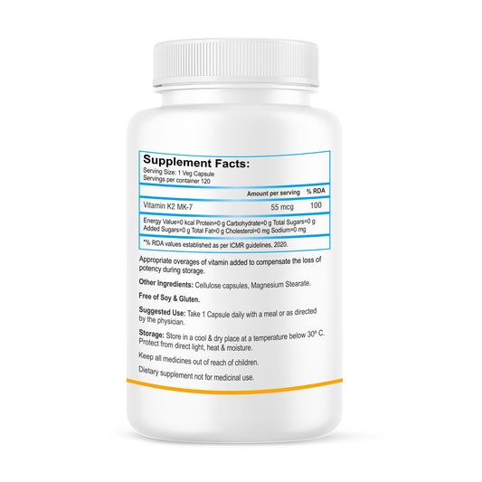 Biotrex Vitamin K2 as Mk-7 55mcg | Supports Bone Health | Promotes Heart Health | 120 Veg Capsules