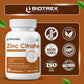 Biotrex Zinc Citrate Supplement - 60 Veg Capsules, Healthy Immunity, Supports Skin, Hair & Nails Health