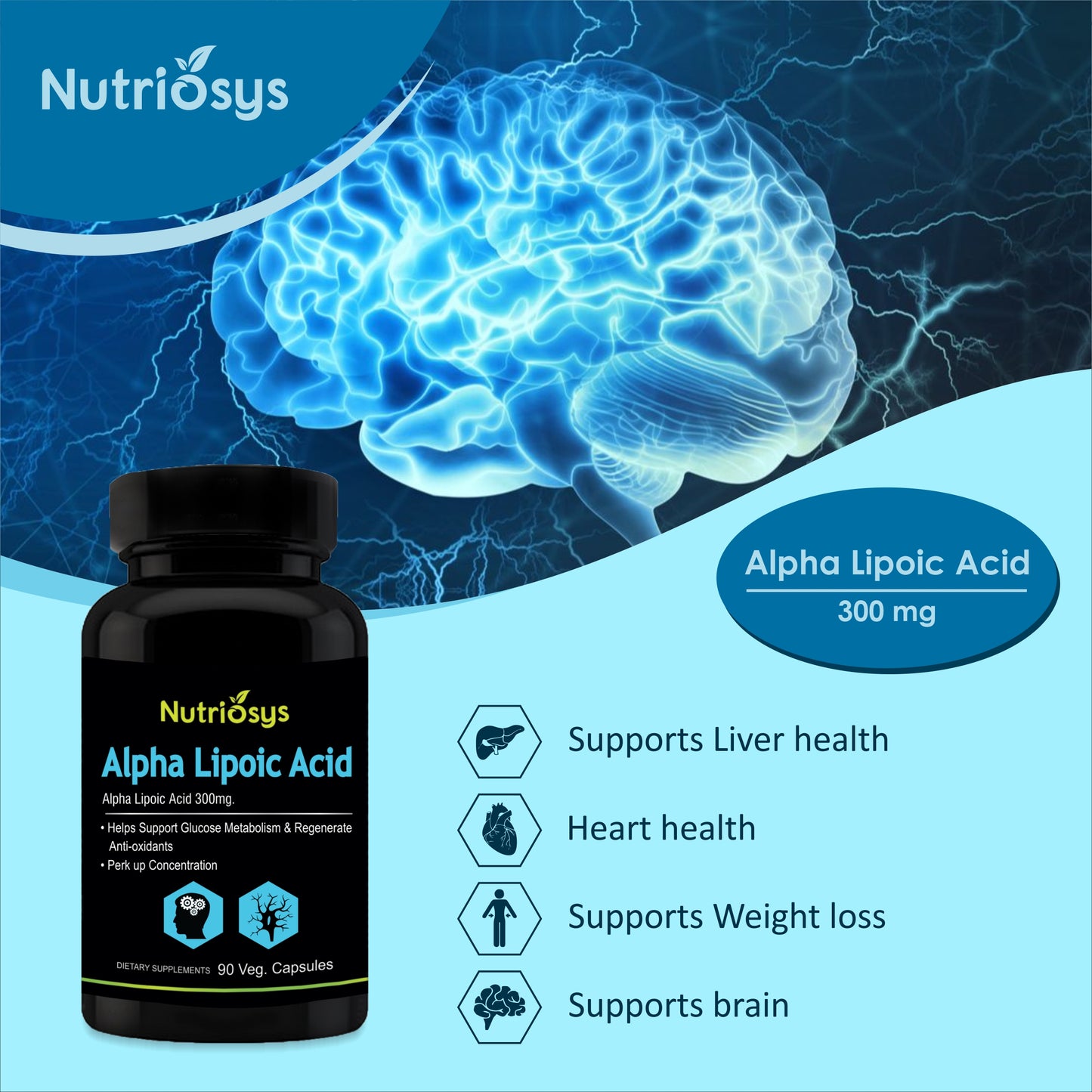 Nutriosys Alpha Lipoic Acid 300mg - 90 Capsules