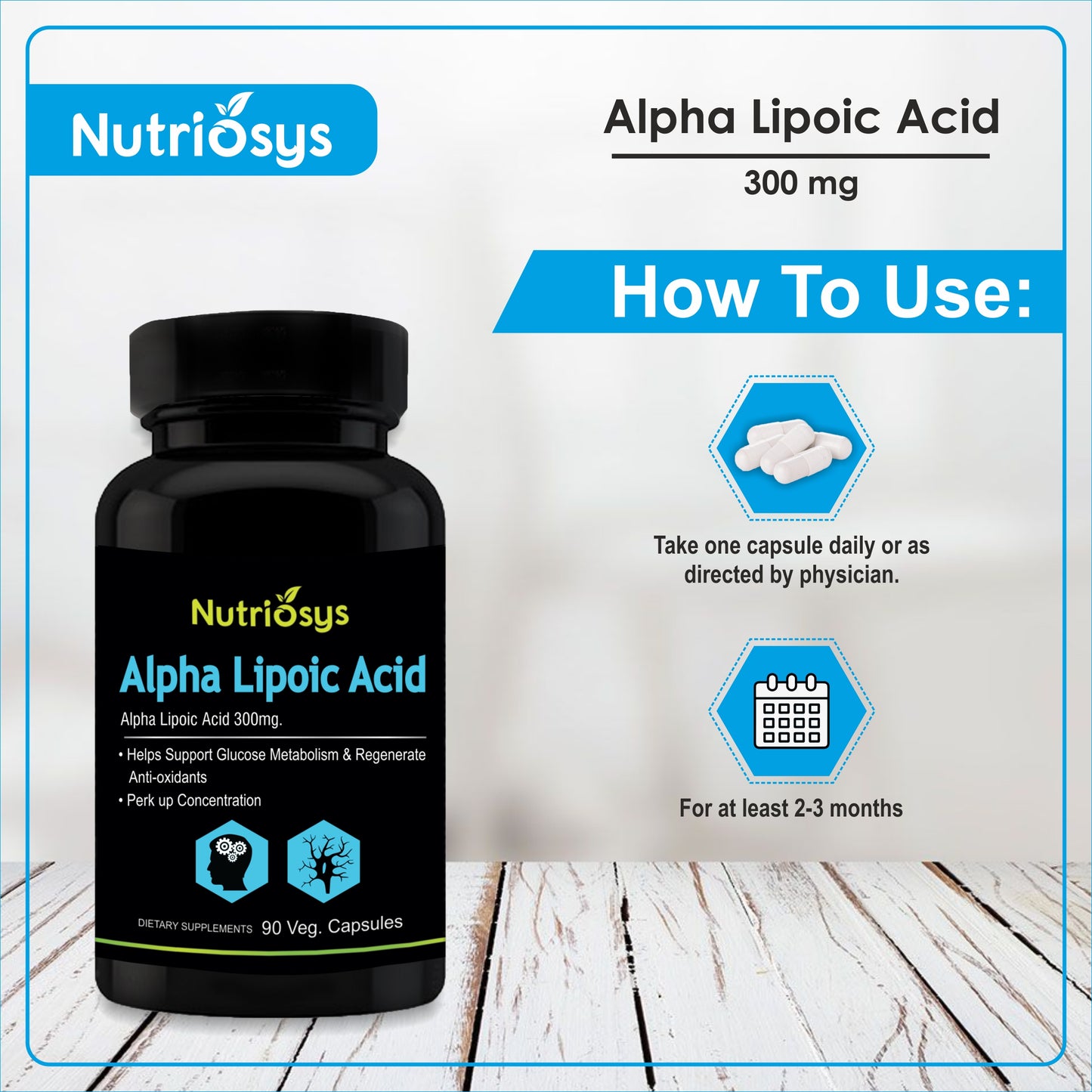 Nutriosys Alpha Lipoic Acid 300mg - 90 Capsules