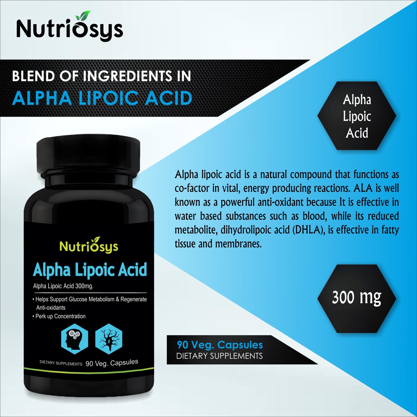 Nutriosys Alpha Lipoic Acid 300mg - 90 Capsules