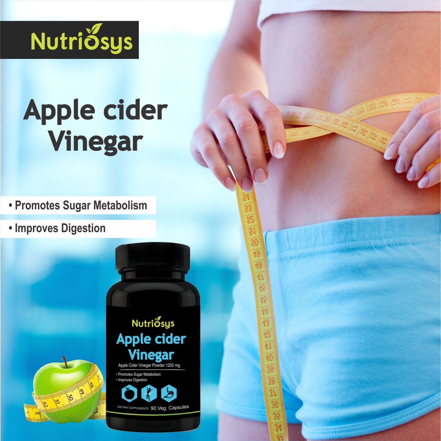 Nutriosys Apple Cider Vinegar 1200mg - 90 Capsules