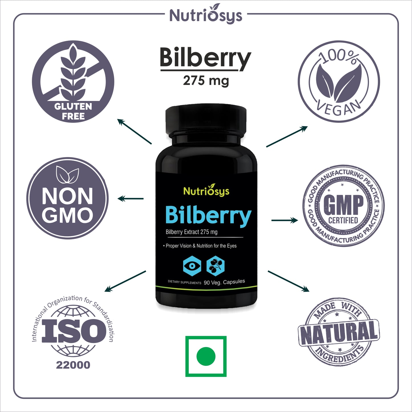 Nutriosys Bilberry 275mg - 90 Capsules