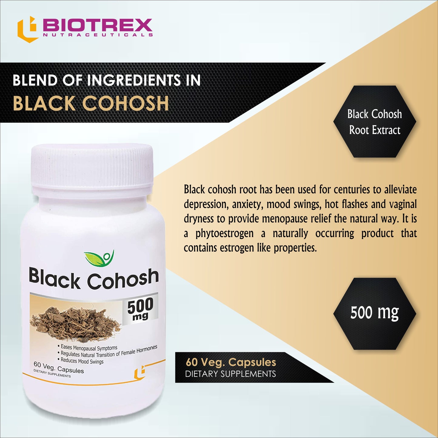 Biotrex Black Cohosh 500mg - 60 Capsules