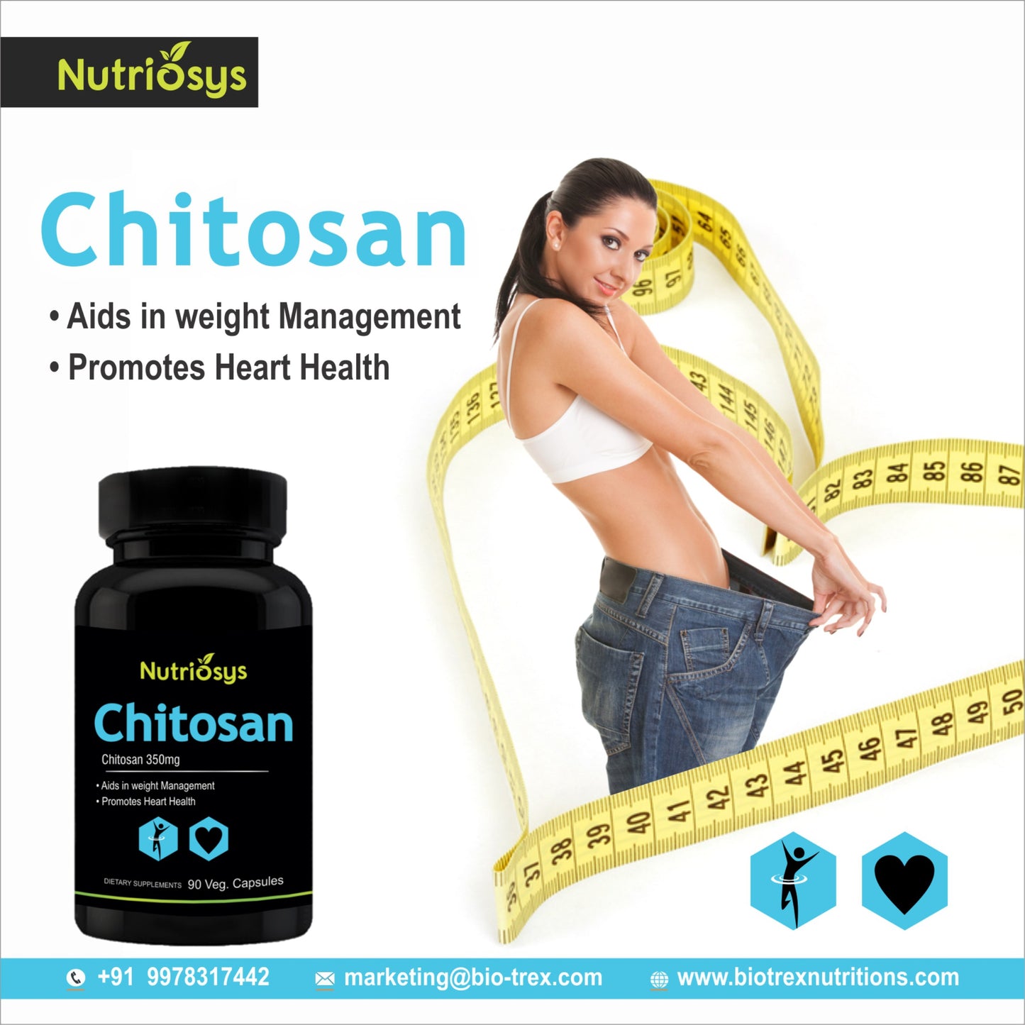 Nutriosys Chitosan 350mg - 90 Capsules