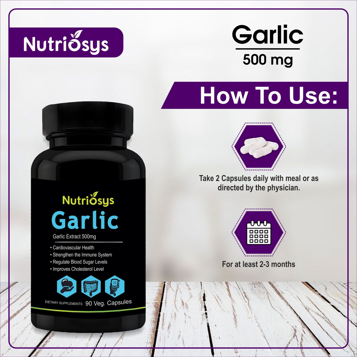 Nutriosys Garlic 500mg - 90 Capsules