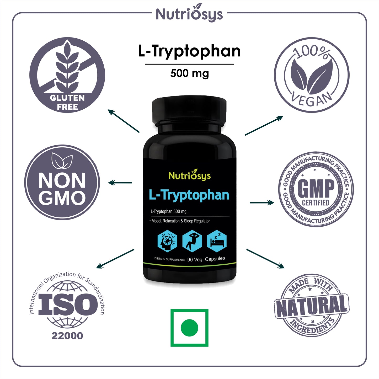 Nutriosys L-Tryptophan 500mg - 90 Capsules