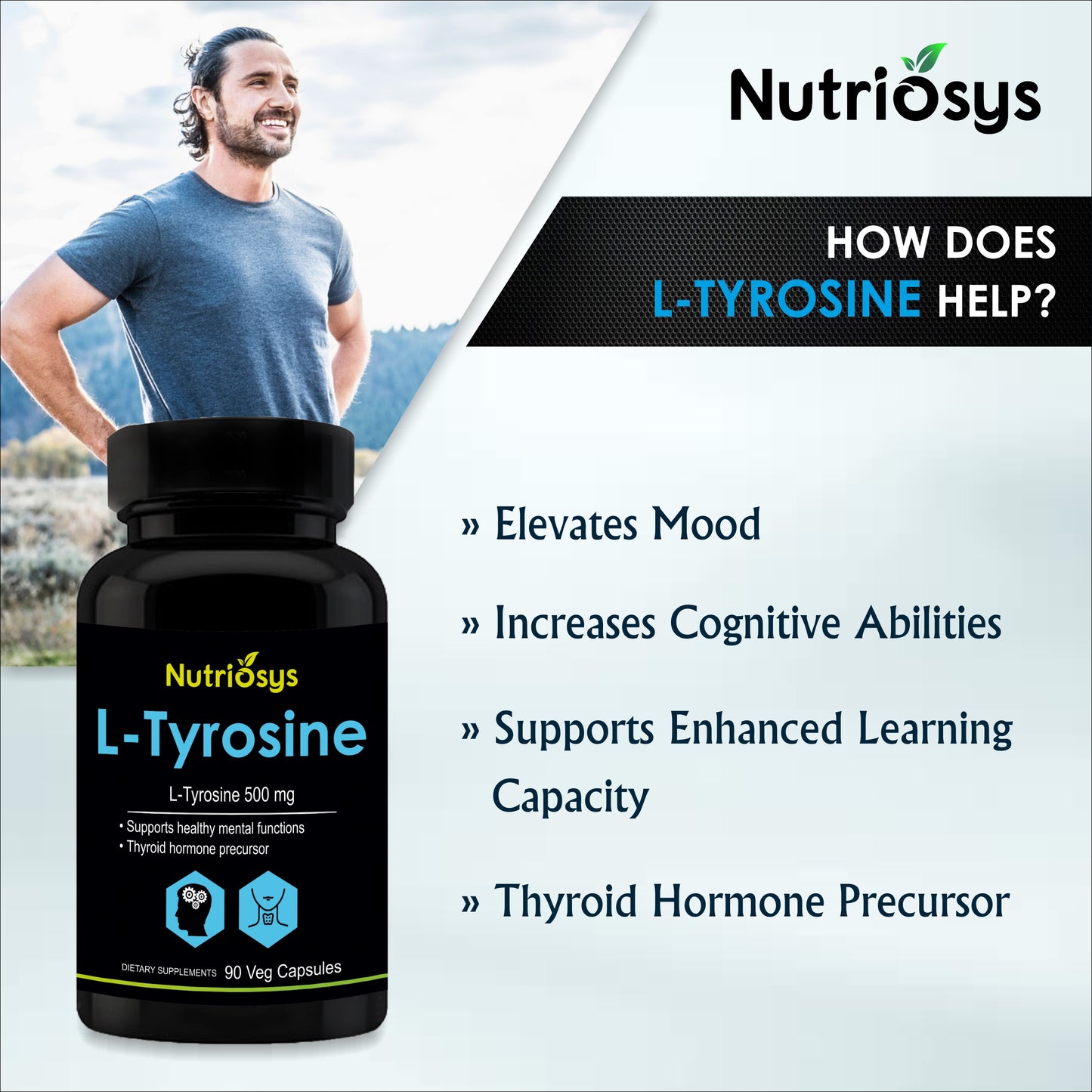 Nutriosys L-Tyrosine 500mg - 90 Capsules