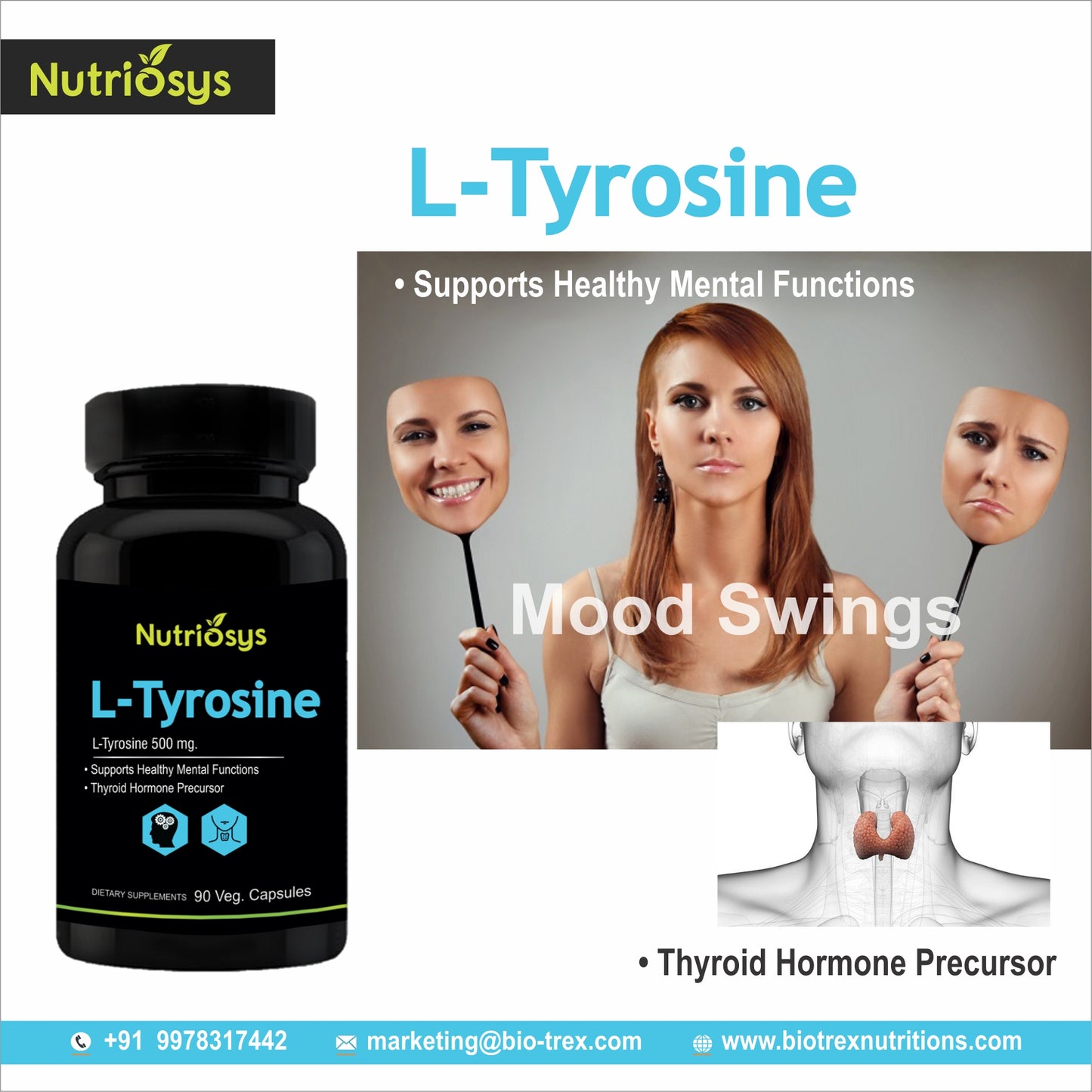 Nutriosys L-Tyrosine 500mg - 90 Capsules