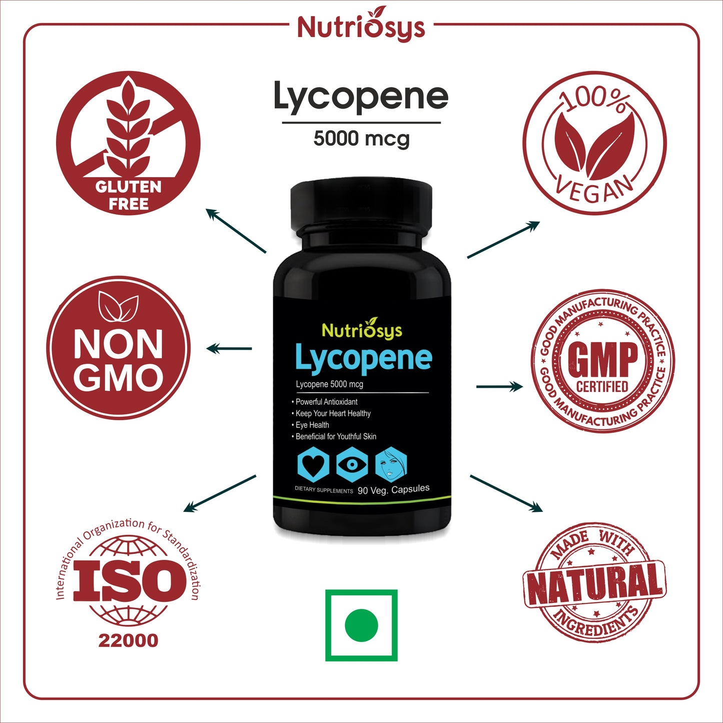 Nutriosys Lycopene with Multivitamins 5000mcg - 90 Capsules
