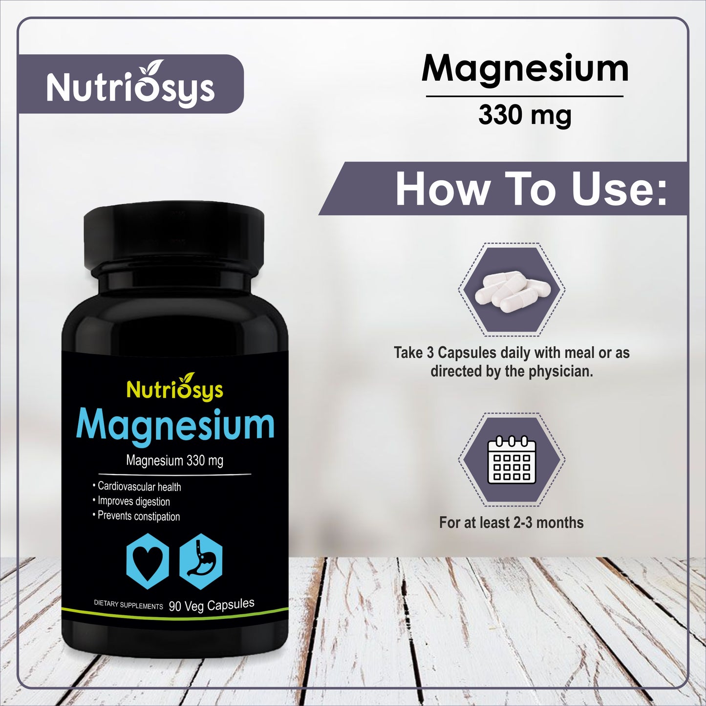 Nutriosys Magnesium Citrate 330mg - 90 Capsules