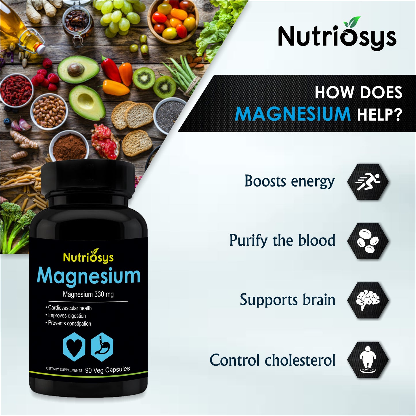 Nutriosys Magnesium Citrate 330mg - 90 Capsules