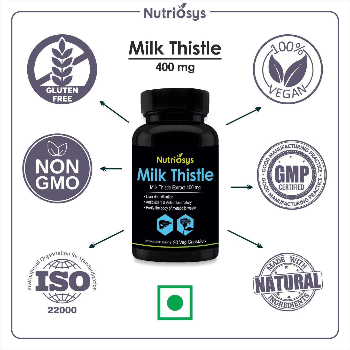 Nutriosys Milk Thistle 400mg - 90 Capsules