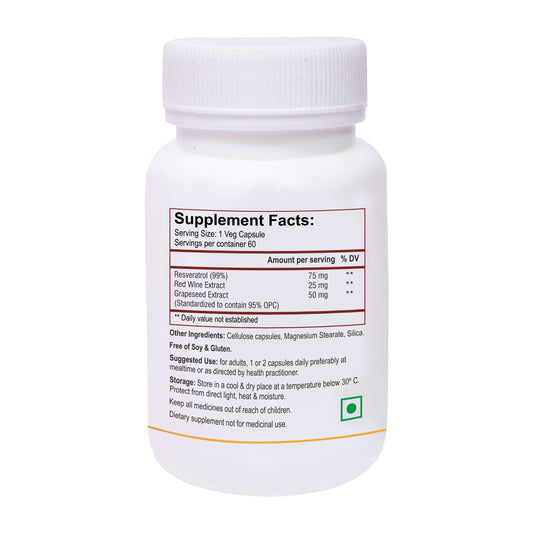 Biotrex Resveratol Grapeseed Redwine - 60 Capsules