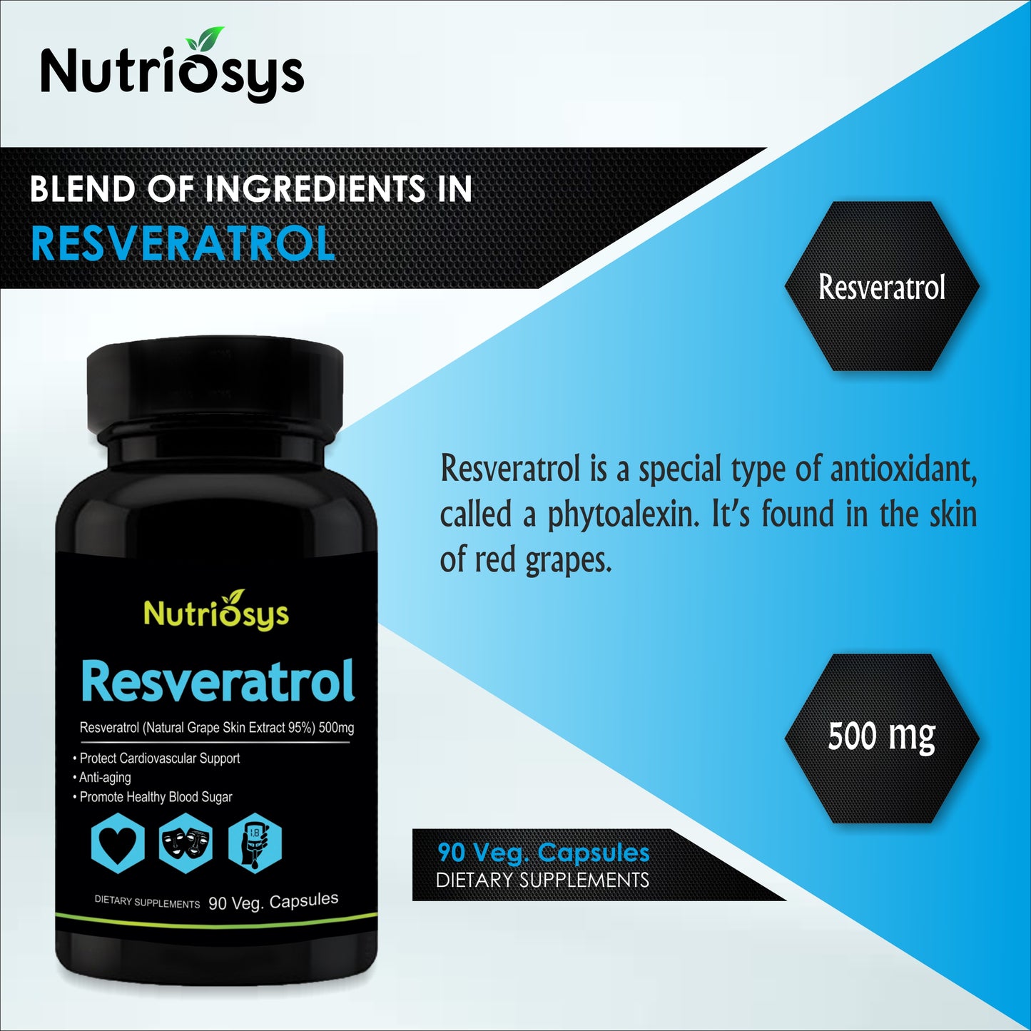 Nutriosys Resveratrol 500mg - 90 Capsules