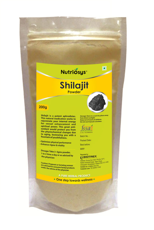 Nutriosys Shilajit Herbal Powder - 200gram Energy and Stamina & Antioxidant and Anti-Inflammatory Properties