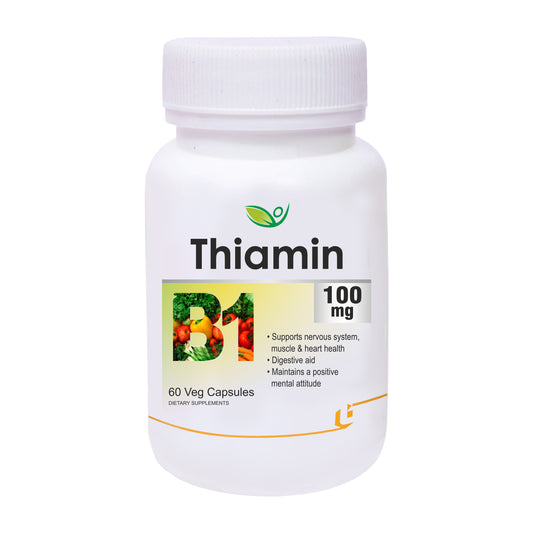 Biotrex Thiamin 100mg (Vitamin B1) - 60 Veg Capsules Energy Production, Stress Management, Cognitive Function & Antioxidant Activity
