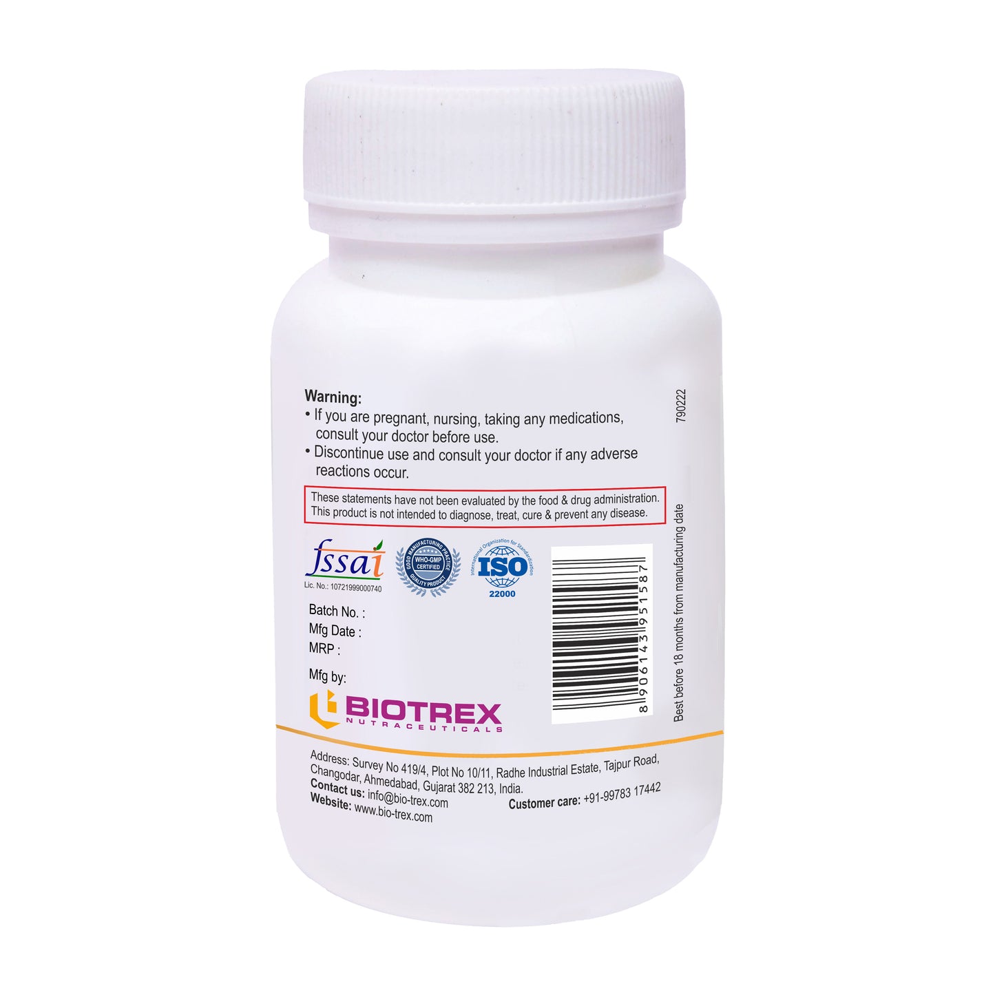 Biotrex Vitamin B12 1500mcg - Combination of Vitamin B12, B1, B5, B6, B9(Folic Acid), Alpha Lipoic Acid ALA & Inositol, 60 Tablets