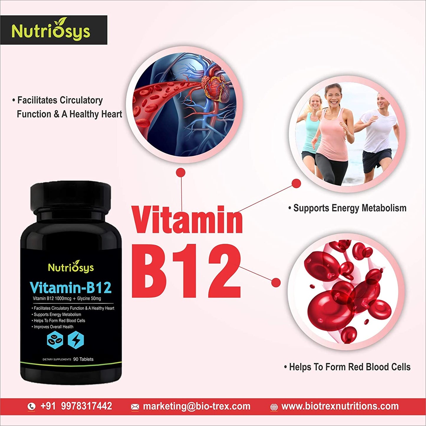 Nutriosys Vitamin B12 1000mcg - 90 Capsules