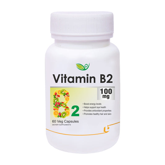 Biotrex Vitamin B2 100mg - 60 Capsules Energy Production, Red Blood Cell Formation & Healthy Skin and Vision