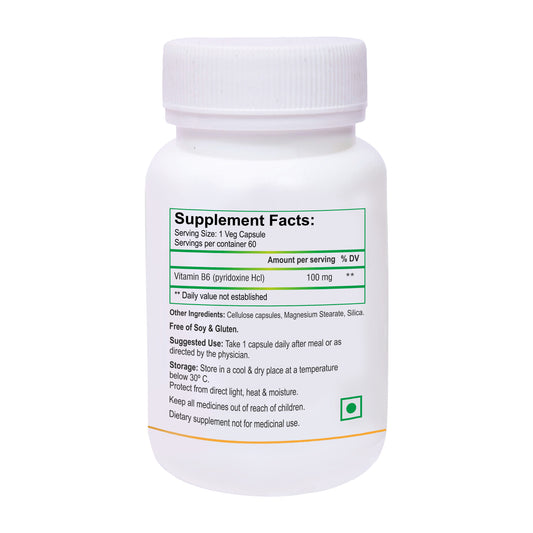 Biotrex Vitamin B6 100mg - 60 Capsules Cognitive Function, Neurotransmitter Production & Hormonal Balance
